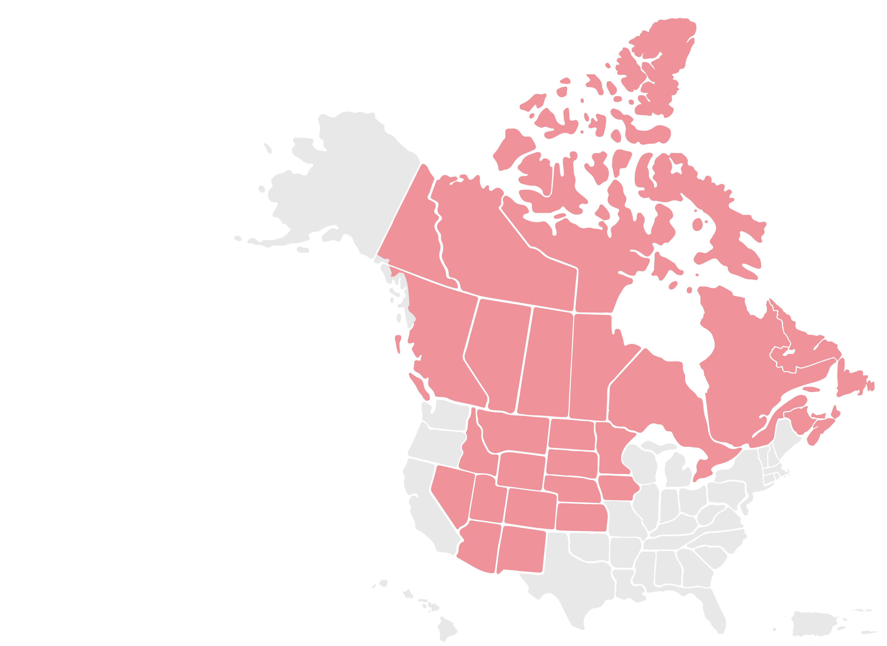 Map of US - Mountain West Region & Canada