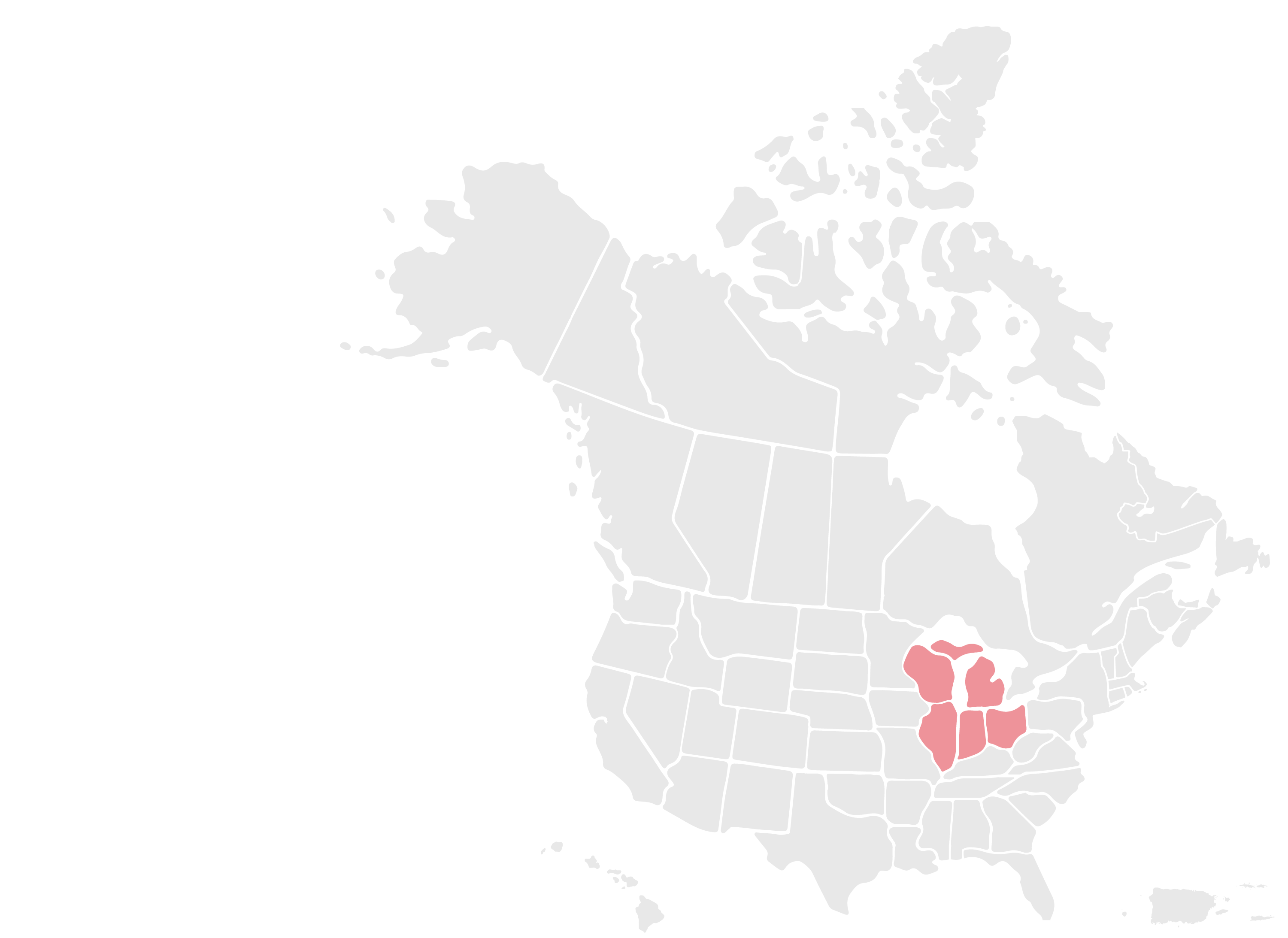 Map of US - Great Lakes Region